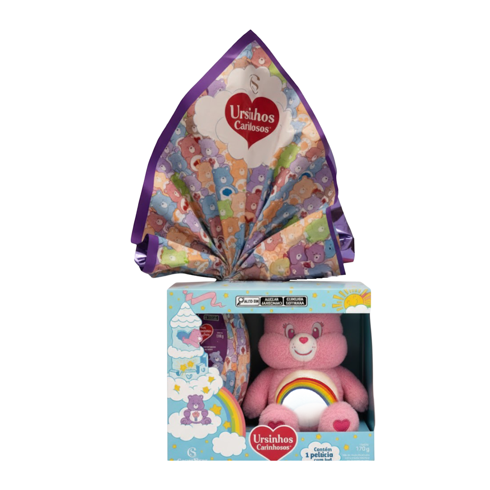 Ovo de Páscoa ao Leite  Ursinhos Carinhosos Com Led 170g (Pelúcia)