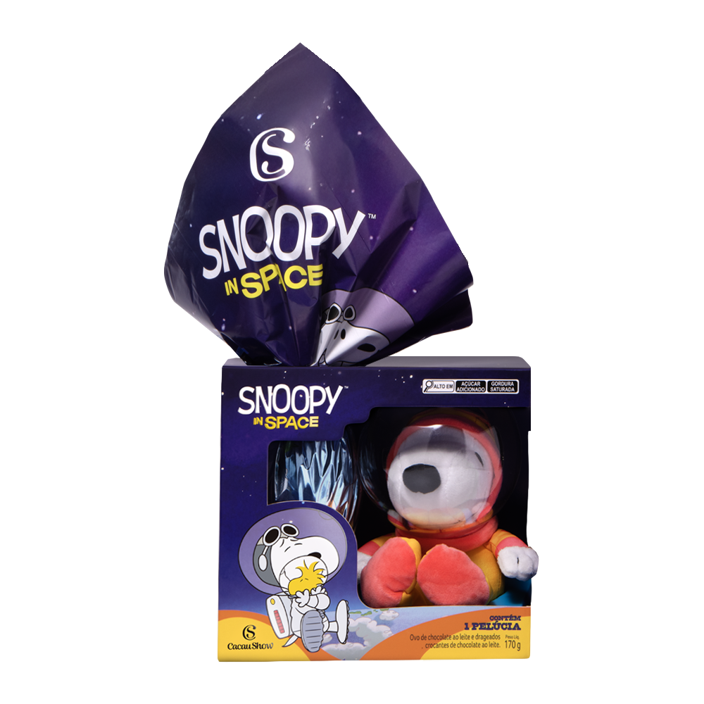 Ovo de Páscoa ao Leite Snoopy Astronauta 170g (Pelúcia)