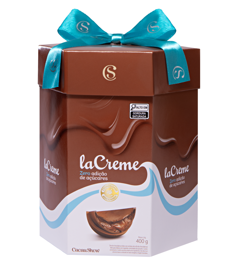 Ovo de Páscoa Recheado laCreme ao Leite Zero Adição de Açúcar 400g