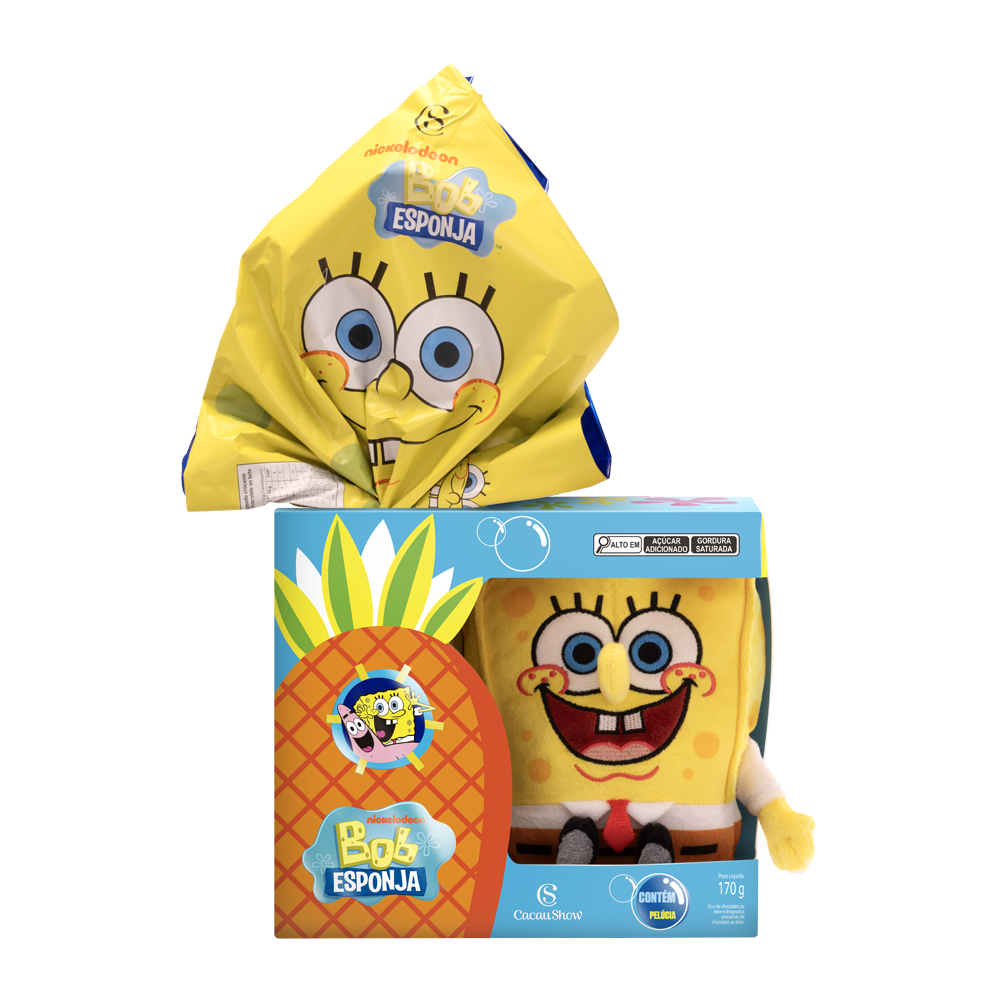 Ovo de Páscoa Bob Esponja 170g (Pelúcia)